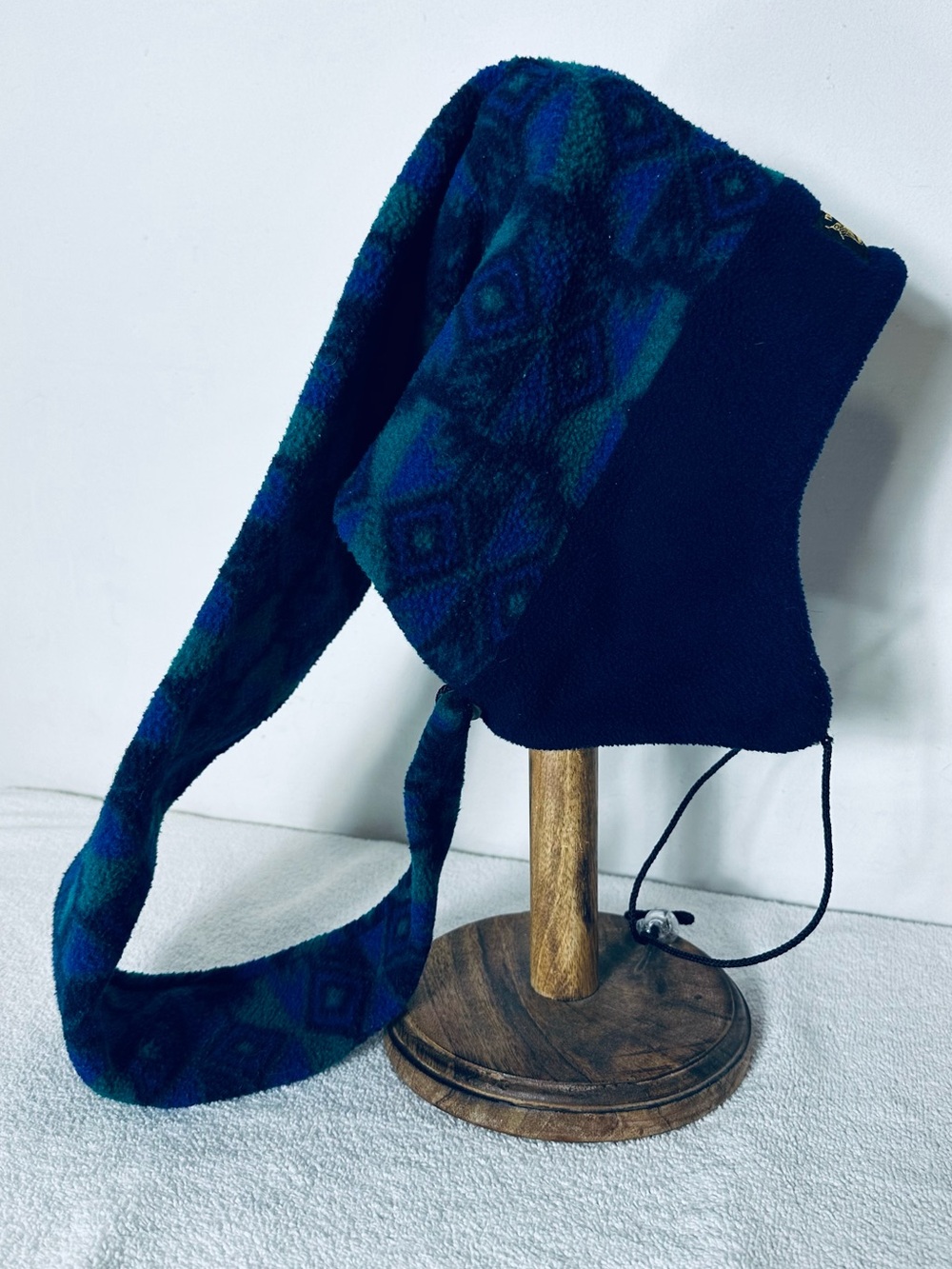 Vintage 90s Mandrill Canada Blue Teal Fleece Jester Hat Pointy Ski Toque Winter